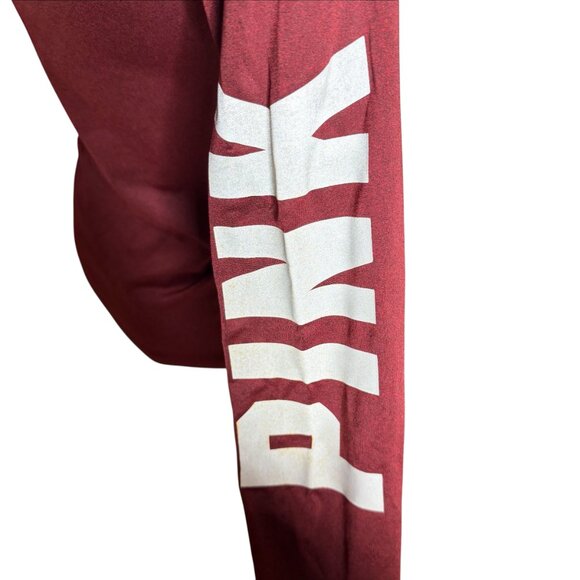 PINK VIctoria's Secret ULTIMATE PINK maroon half zip long sleeve top XS - Picture 5 of 7
